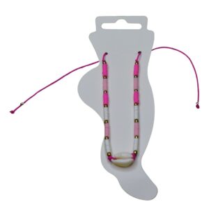 Pink Tide Cowrie Shell Anklet - Image 1