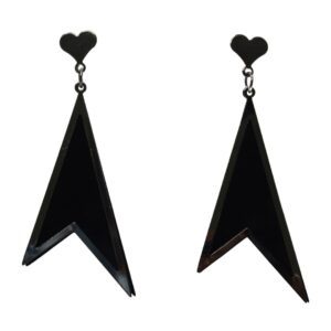 Midnight Arrow Heart Drop Earrings - Image 1