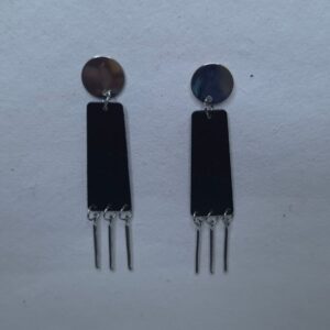 Midnight Elegance Geometric Dangle Earrings - Image 4