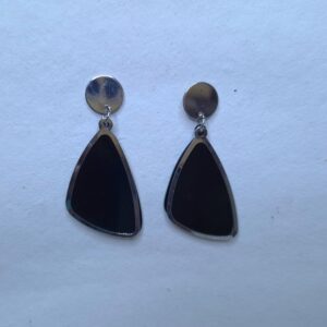 Midnight Elegance Geometric Drop Earrings - Image 3