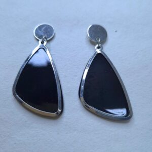 Midnight Elegance Geometric Drop Earrings - Image 2
