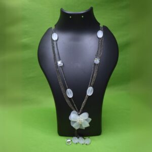 Ethereal Frost Floral Necklace - Image 3