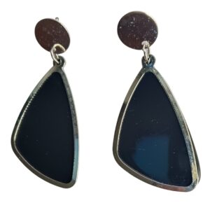 Midnight Elegance Geometric Drop Earrings - Image 4