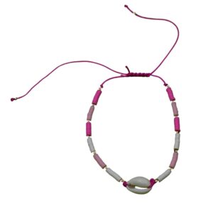 Pink Tide Cowrie Shell Anklet - Image 2