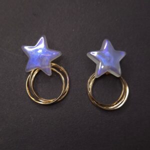 Celestial Glint Star Hoop Earrings - Image 2