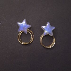 Celestial Glint Star Hoop Earrings - Image 3