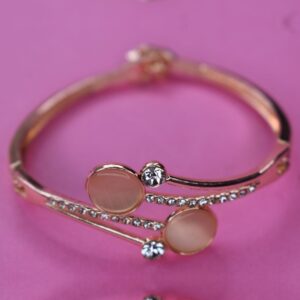 Dual Elegance Rose Gold Crystal Bracelet - Image 2