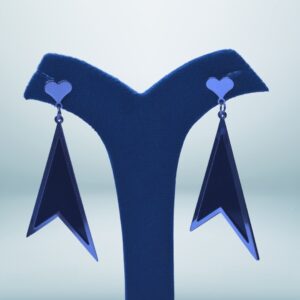 Midnight Arrow Heart Drop Earrings - Image 3