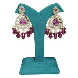 Garnet Glamour Crystal Drop Earrings - Image 1
