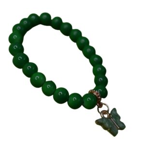 Emerald Flutter Beaded Charm Bracelet - Image 1