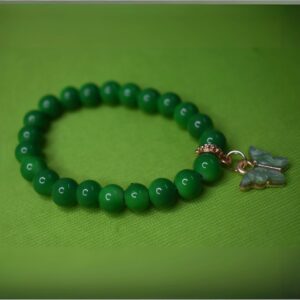 Emerald Flutter Beaded Charm Bracelet - Image 2