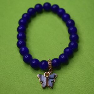 Midnight Bloom Butterfly Bead Bracelet - Image 2
