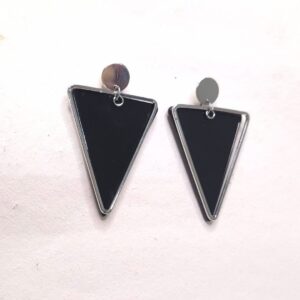 Noir Edge Triangle Drop Earrings - Image 4