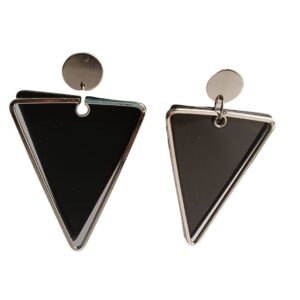 Noir Edge Triangle Drop Earrings - Image 5