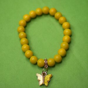 Lemon Meadow Butterfly Beaded Bracelet - Image 3