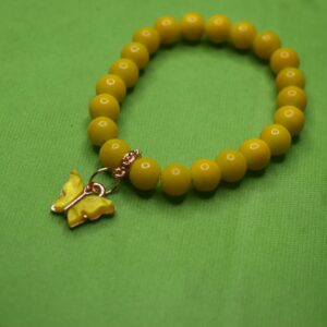 Lemon Meadow Butterfly Beaded Bracelet - Image 2