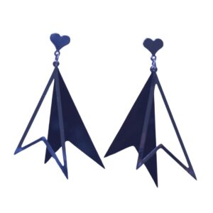 Midnight Arrow Heart Drop Earrings - Image 4