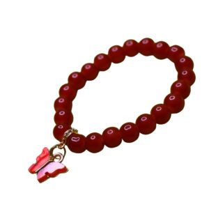 Scarlet Bloom Butterfly Charm Bracelet - Image 1