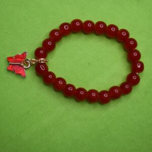 Scarlet Bloom Butterfly Charm Bracelet - Image 3