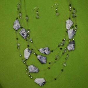 Crystal Drift Multi-Layer Beaded Necklace Set - Image 1