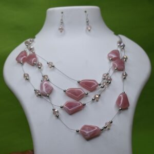 Rose Quartz Whisper Layered Necklace Set - Image 1