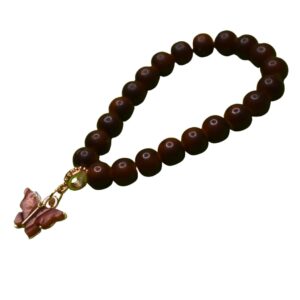 Mocha Charm Butterfly Beaded Bracelet - Image 1