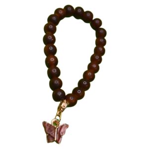 Mocha Charm Butterfly Beaded Bracelet - Image 2