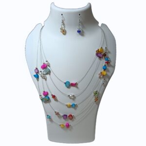 Carnival Bloom Multicolor Layered Necklace Set - Image 1
