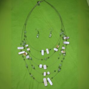 Ocean Pearl Mist Layered Necklace Set - Image 1