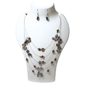 Twilight Glass Elegance Multi-Strand Necklace Set - Image 1