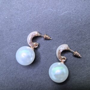 Aurora Luxe Pearl Half-Hoop Earrings - Image 3