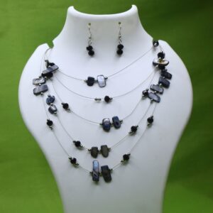 Midnight Noir Shell Charm Necklace Set - Image 1