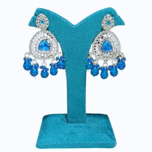 Sapphire Glint Chandbali Earrings - Image 1