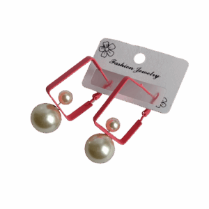 Elegant Pearl Frame Drop Earrings - Image 1
