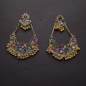 Maharani Blossom Kundan Chandbali Earrings - Image 2