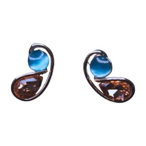 Amber Glow Duo Crystal Earrings - Image 4