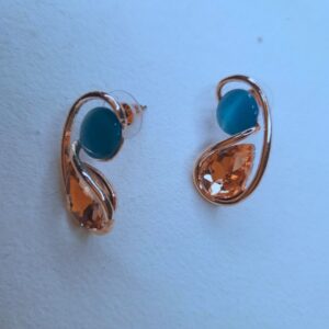 Amber Glow Duo Crystal Earrings - Image 5