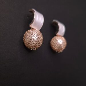 Pearl Mist Mesh Ball Drop Earrings - Image 2