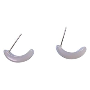 Frosted Moon Resin Curve Earrings - Image 4