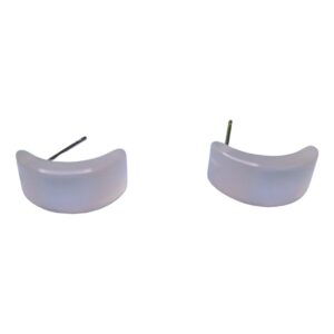 Frosted Moon Resin Curve Earrings - Image 3
