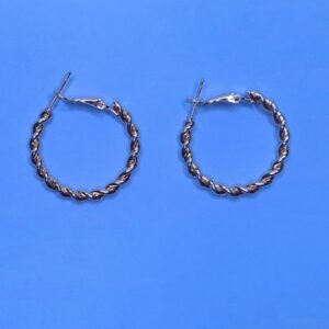 Silver Twist Classic Hoop Earrings - Image 3