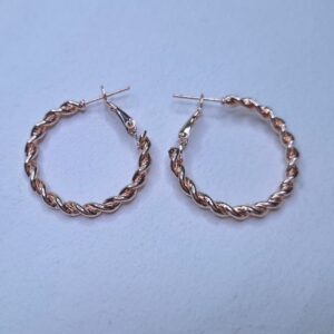 Silver Twist Classic Hoop Earrings - Image 2