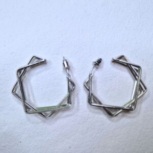 Stellar Twist Geometric Hoop Earrings - Image 1