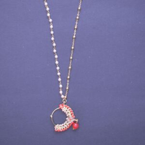 Devangana Pearl Chain Bridal Nosepin - Image 1