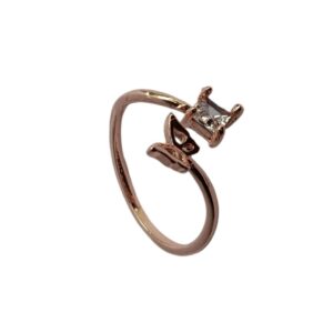 Whispering Wings Rose Gold Butterfly Ring - Image 1