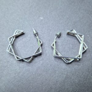 Stellar Twist Geometric Hoop Earrings - Image 6