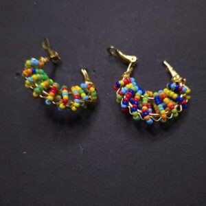 Boho Carnival Beaded Hoop Earrings - Image 2