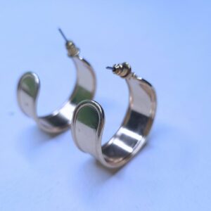 Luxe Curve Gold-Tone Hoop Earrings - Image 1