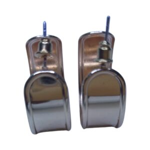 LuxeCurve Dual-Tone Metal Half Hoop Earrings - Image 1