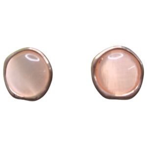 BlushAura Polished Rose Quartz Studs - Image 1
